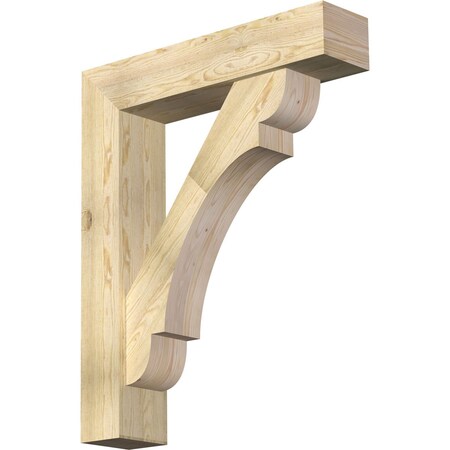 Ekena Millwork Olympic Block Rough Sawn Bracket w/ Offset Brace, Douglas Fir, 8"W x 36"D x 44"H BKT0806X36X44OLY05RDF
